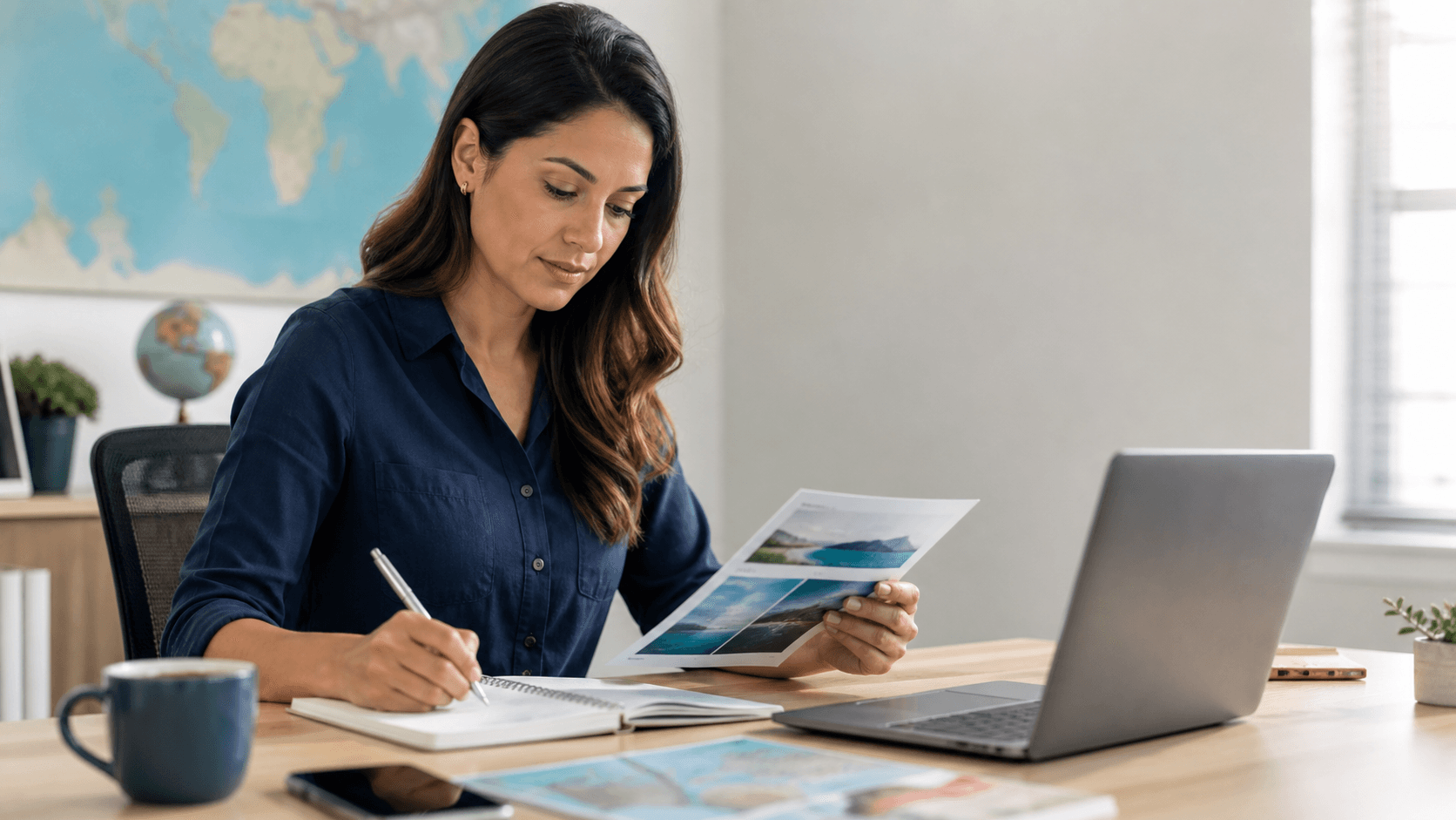 Profissional consultando informações operacionais de uma viagem